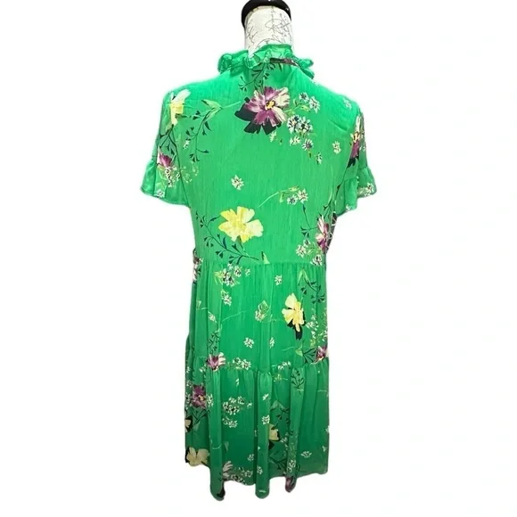 DKNY Green Floral Summer Dress Size 4 NWT - Picture 4 of 5